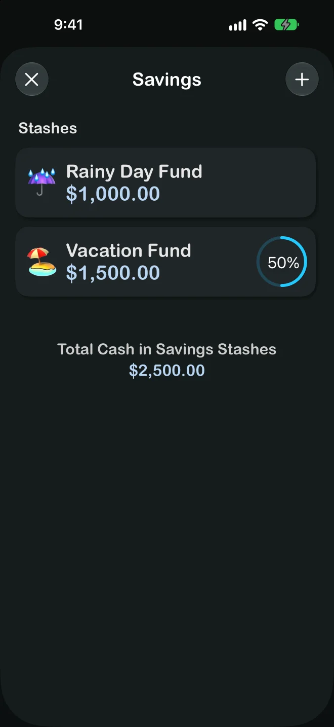Cashly — savings stashes