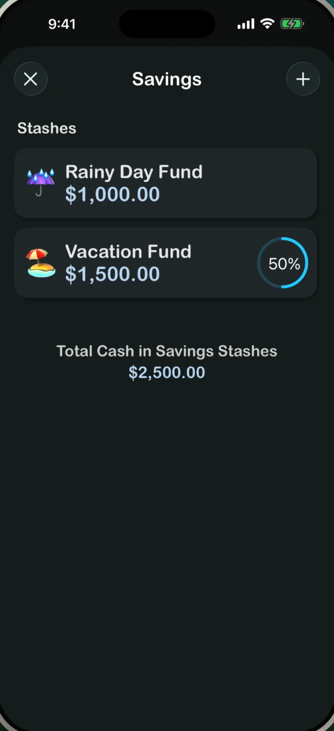 Cashly — savings stashes